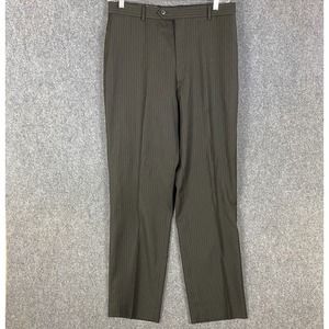 Wilke Rodriguez Slacks Men's 42/36 100%‎ Wool Gray Striped Adults Dress Pants